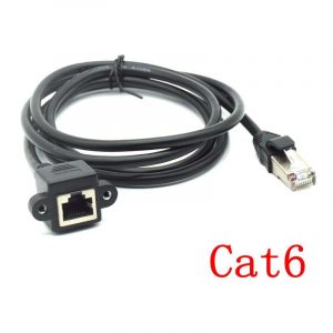 Cat6-Jatkokaapeli-RJ45-uros-naaras-ruuvi-paneeli-kiinnitys-Ethernet-LAN-verkko-jatko-6-kaapelit