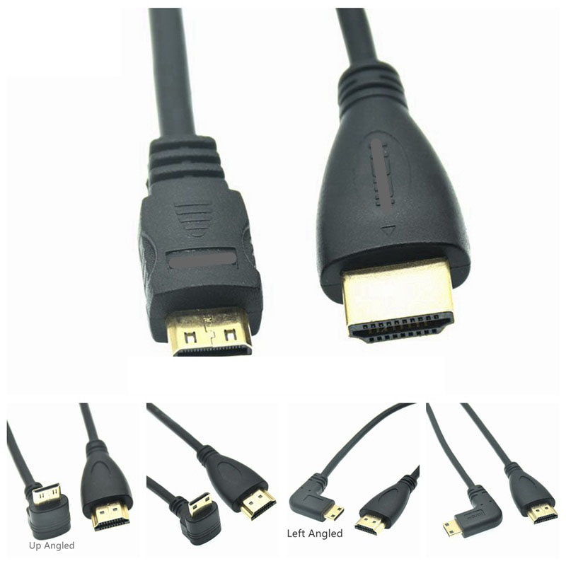 Mini-HD-to-HD-Cable-UP-Down-Left-Right-Angled-90-Degree-HDMI-compatible-Cord-Connector